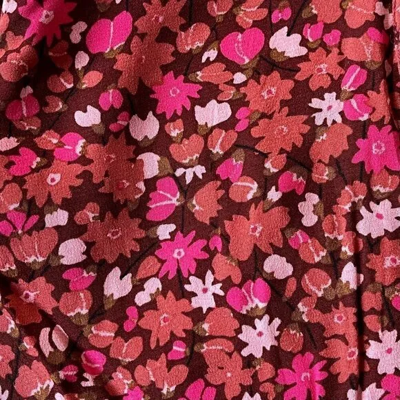 Free Assembly Women's Floral Button-Down Shirt Dress - Small - Picture 12 of 13